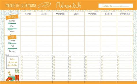 Menumouss, planificateur de repas, gestion de la liste de courses .